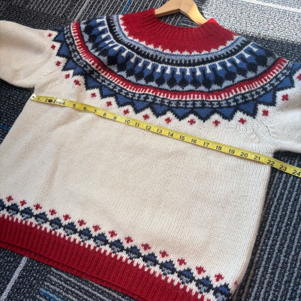 Vintage Eddie Bauer Medium Sweater Wool Fair Isle - Picture 10 of 13